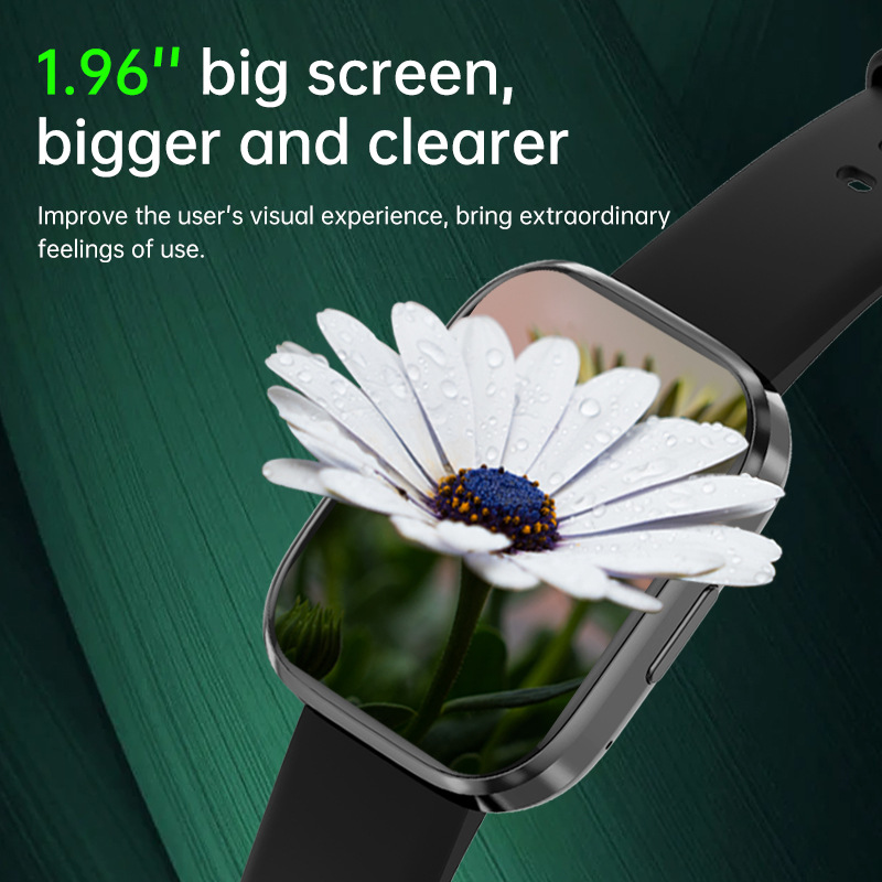 T33 1.96" screen Bluetooth phone watch heart rate red light blood oxygen sleep monitoring sports smart watch - Image 6