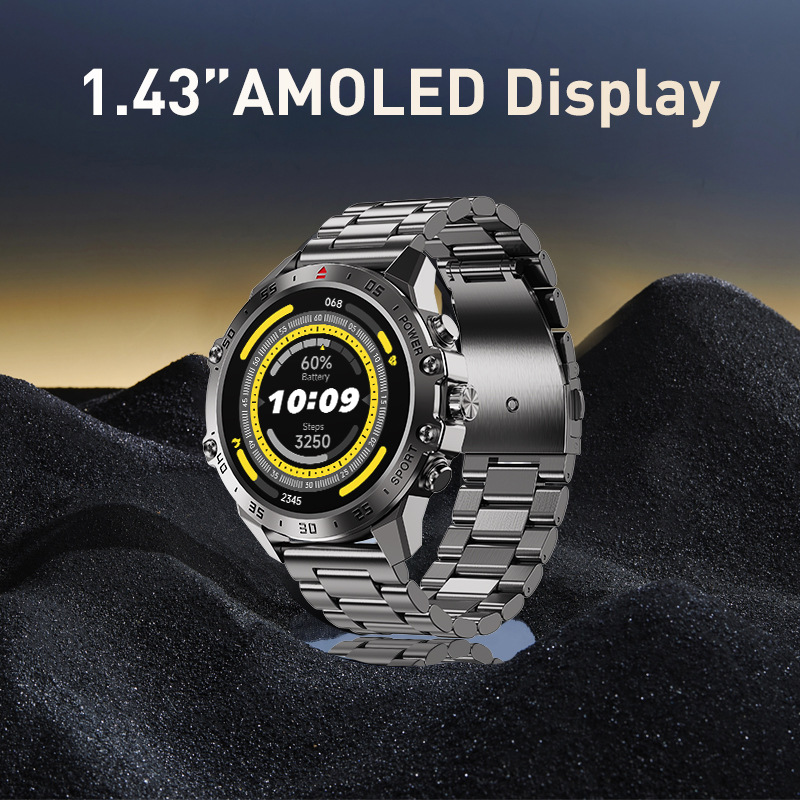 T57 Bluetooth Call Watch AMOLED Heart Rate Blood Oxygen Blood Pressure Monitoring Three-Proof Smart Health Monitoring