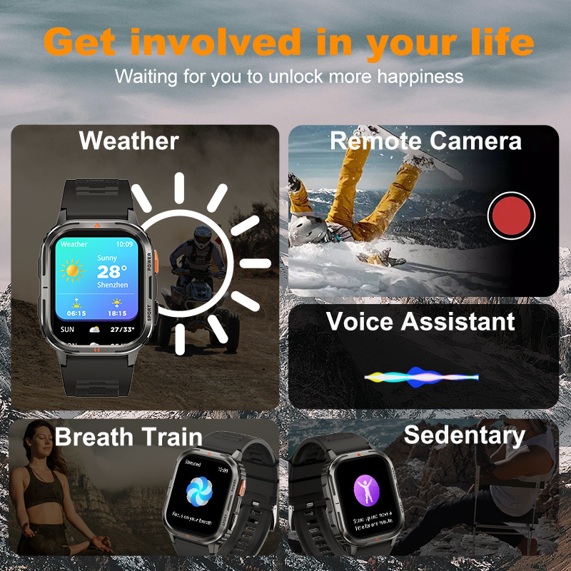 T66 smart watch Bluetooth call multiple outdoor sports watch health monitoring three-proof watch - Image 4