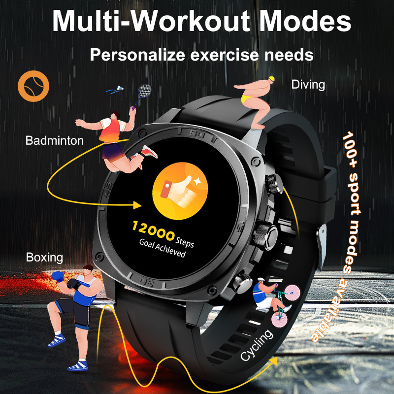 T68 Bluetooth Call Sports Watch 1.43 AMOLED True Heart Message Reminder Smart Watch