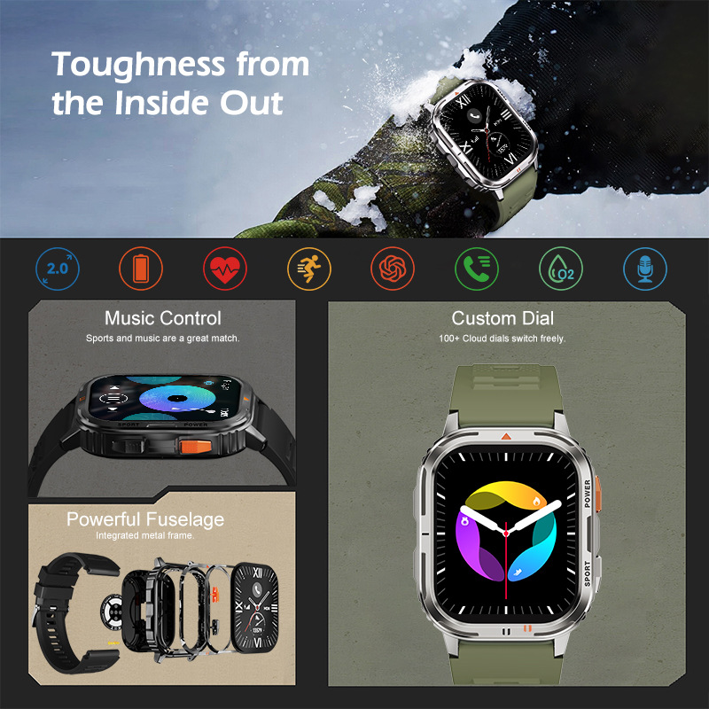 T66 smart watch Bluetooth call multiple outdoor sports watch health monitoring three-proof watch - Image 3