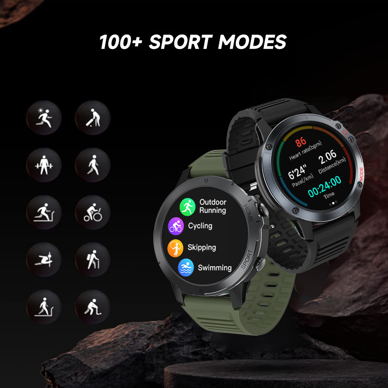 T35 Outdoor Triple-Proof 1.46" Large Screen Call Real-Time Heart Rate 100+ Sports GPS Smart Watch - Image 3